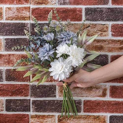 Artificial Flowers Faux Silk Flower Dahlia Flowers Fake Plants Arrangements Wedding Bouquets Decorations Table Centerpieces for Home Kitchen Garden Party Decoration image 7