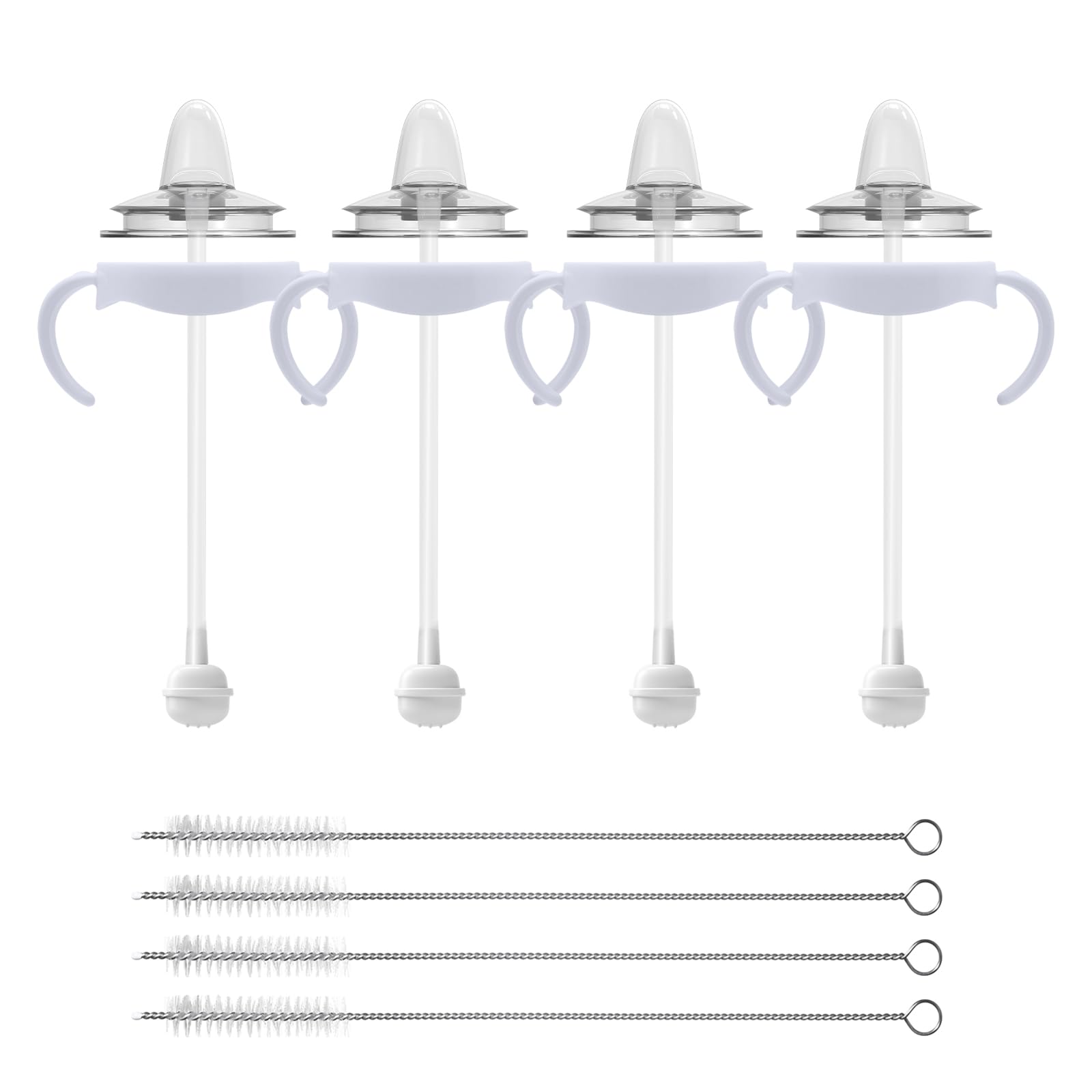 Sippy Cup Conversion Kit for Philips Avent Natural Baby Bottles, Toddler Transition Kit with Food Grade Silicone Straw Top Nipple, Weighted Straw, Bottle Handle, Cleaning Brush, BPA-Free, 4-Pack, 6+