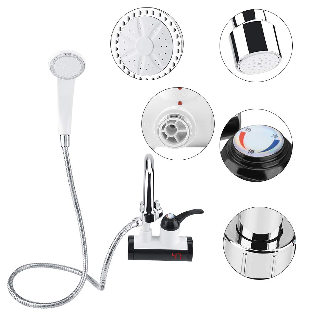 SunshineFace Distributore Istantaneo di Acqua Calda E Fredda Display Temperatura Rubinetto Riscaldamento Riscaldatore + Soffione Doccia