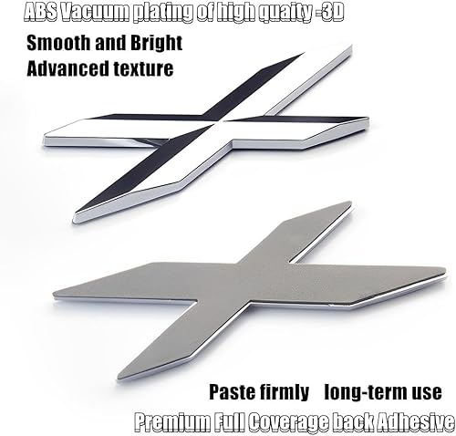 Miniatura 2 de X3 - Logotipo de letras para automóvil, accesorios de repuesto para tapa de maletero, calcomanía para emblema trasero (plata brillante)