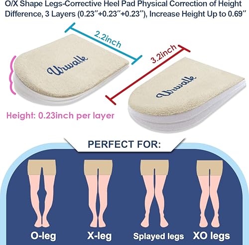 Miniatura 4 de Urwalk 3 capas ajustables de supinación y sobrepronación correctiva insertos de zapatos, plantillas de cuña de talón medial y lateral para