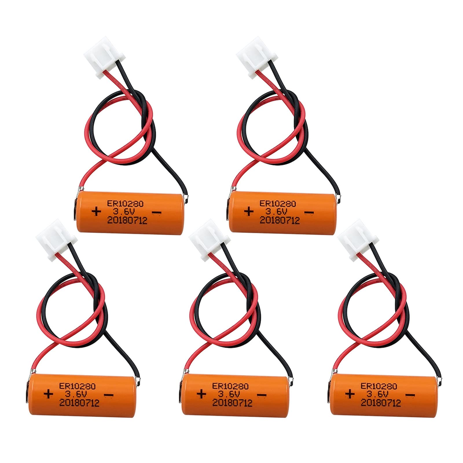 STEPMAX 5 Pack ER10280 3.6V 450mAh Lithium Battery ER10 / 28 Cell Battery for FX2NC-32BL with Plug