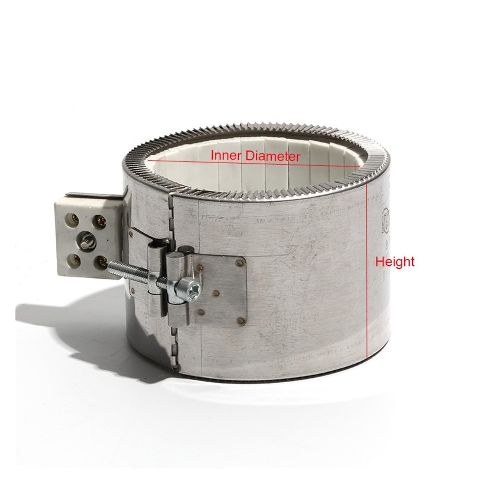 Ceramiczny grzejnik taśmowy 220 V Stalowy element grzejny o średnicy ID 70-200 mm(1000W 130x50mm(IDxH)