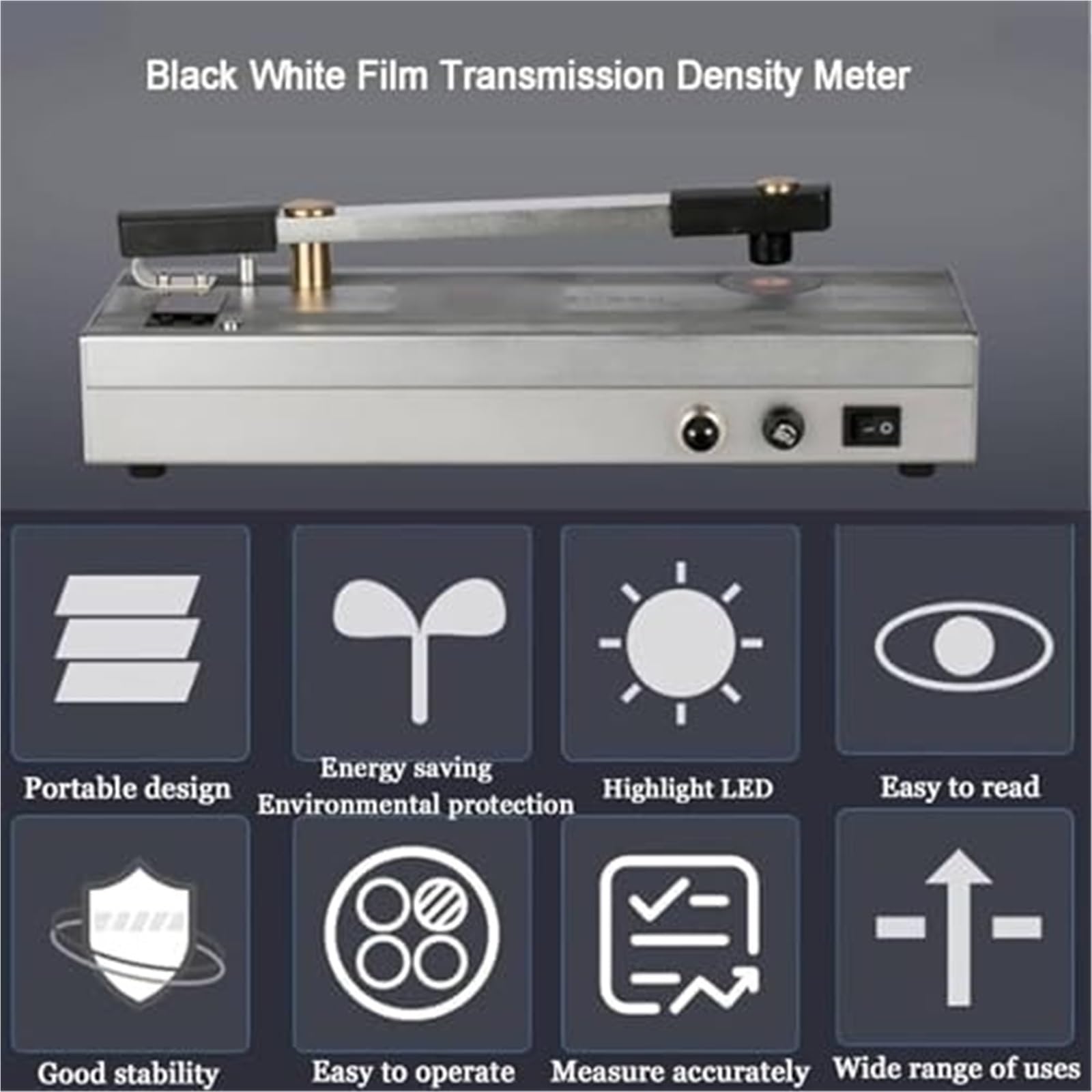 Medidor de Densidad de transmisión de película portátil, densitómetro Digital de transmisión en Blanco y Negro con Pantalla LCD, para impresión de películas. (5.0D)