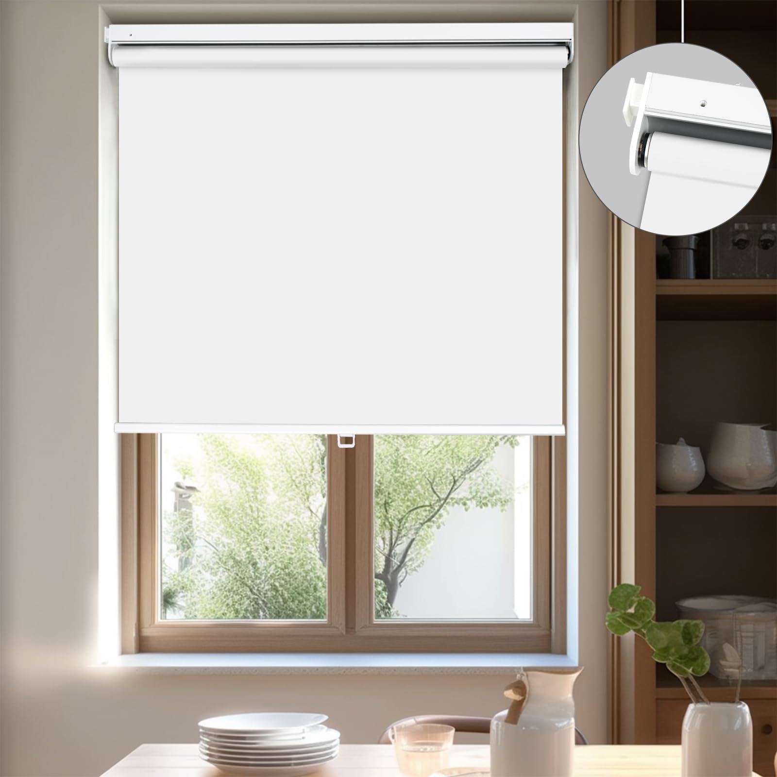 Amazon｜HOCRISSON つっぱり式 ロールスクリーン 1級遮光 ロール