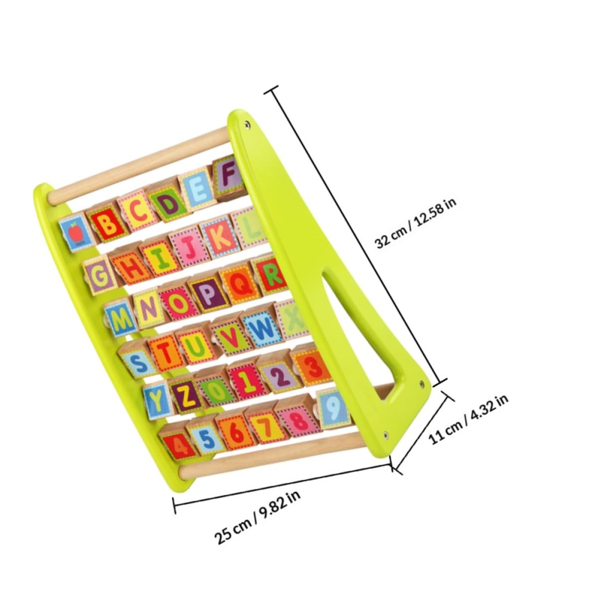 Tablero Juguete Educativo de Aprendizaje de Números y Alfabeto de Madera Multifunción Seguro Coordinación Mano-Ojo para Niños Adecuado para Preescolares