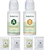 Plant Food Hydroponic Nutrients Supplies: Hydroponics Growing System General A&B Water Soluble Solid Fertilizer for Vegetables Fruits Flowers Thrive - Indoor Herb Garden Plants Accessories