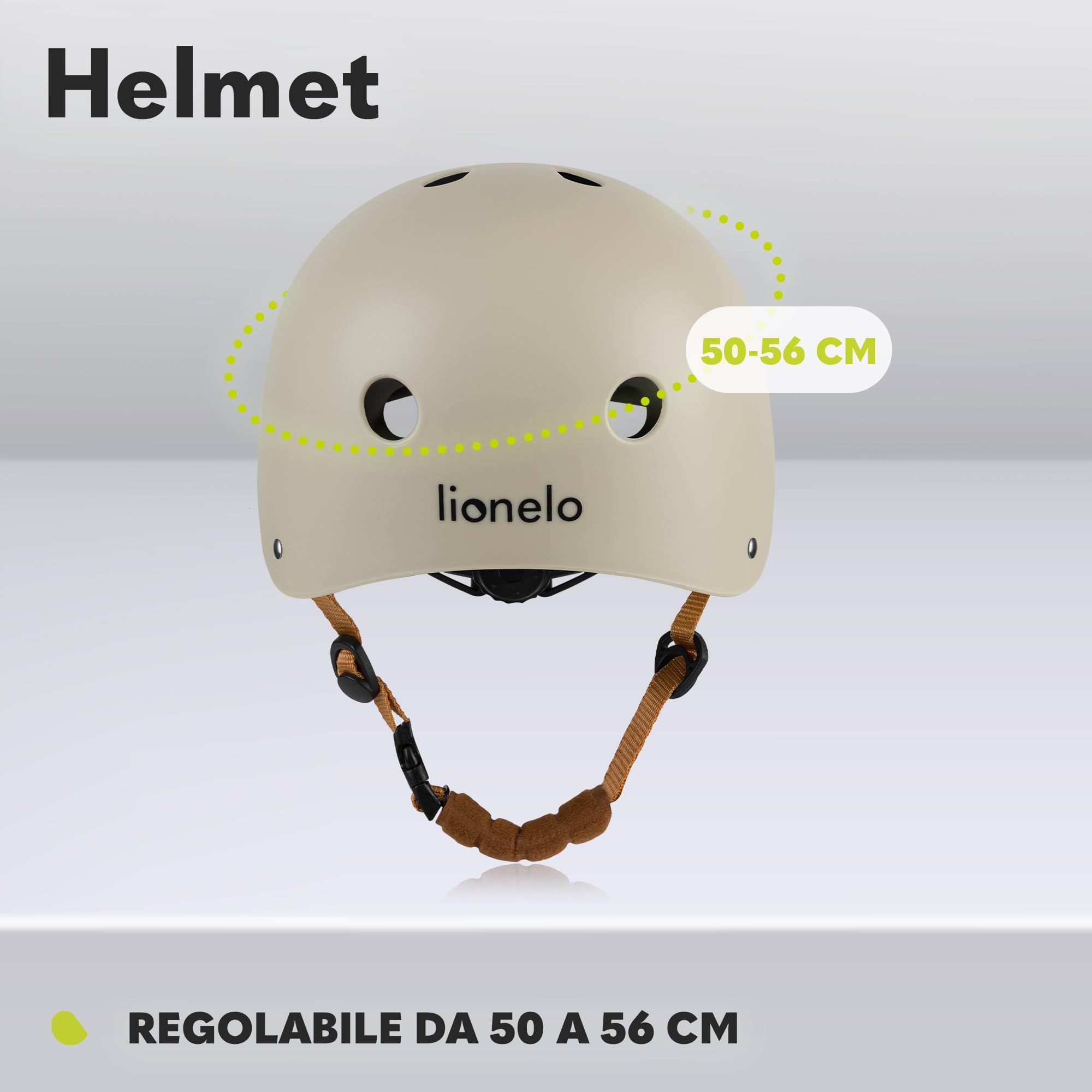 Lionelo HELMET Avventura creativa Casco Bici per Bambini Taglia S Regolabile 50-56 cm Ventilato Decorazione Personalizzabile, ABS & EPS Certificato Intertek Sicurezza e Stile per Piccoli Esploratori