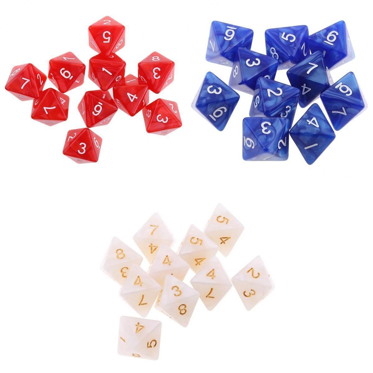 ATORSE Toy 30pcs 8 Sided Dice D8 Polyhedral Dice for Party Board Games Roleplaying-Toys & Hobbies-Games-Role Playing Games-Dungeons & Dragons-Accessories & Dice-image-43