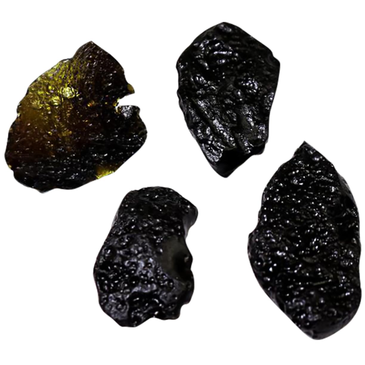 Milisten Real Meteorite Sample Pendant for Boys and Girls 4pcs Black Teaching Tool Unique