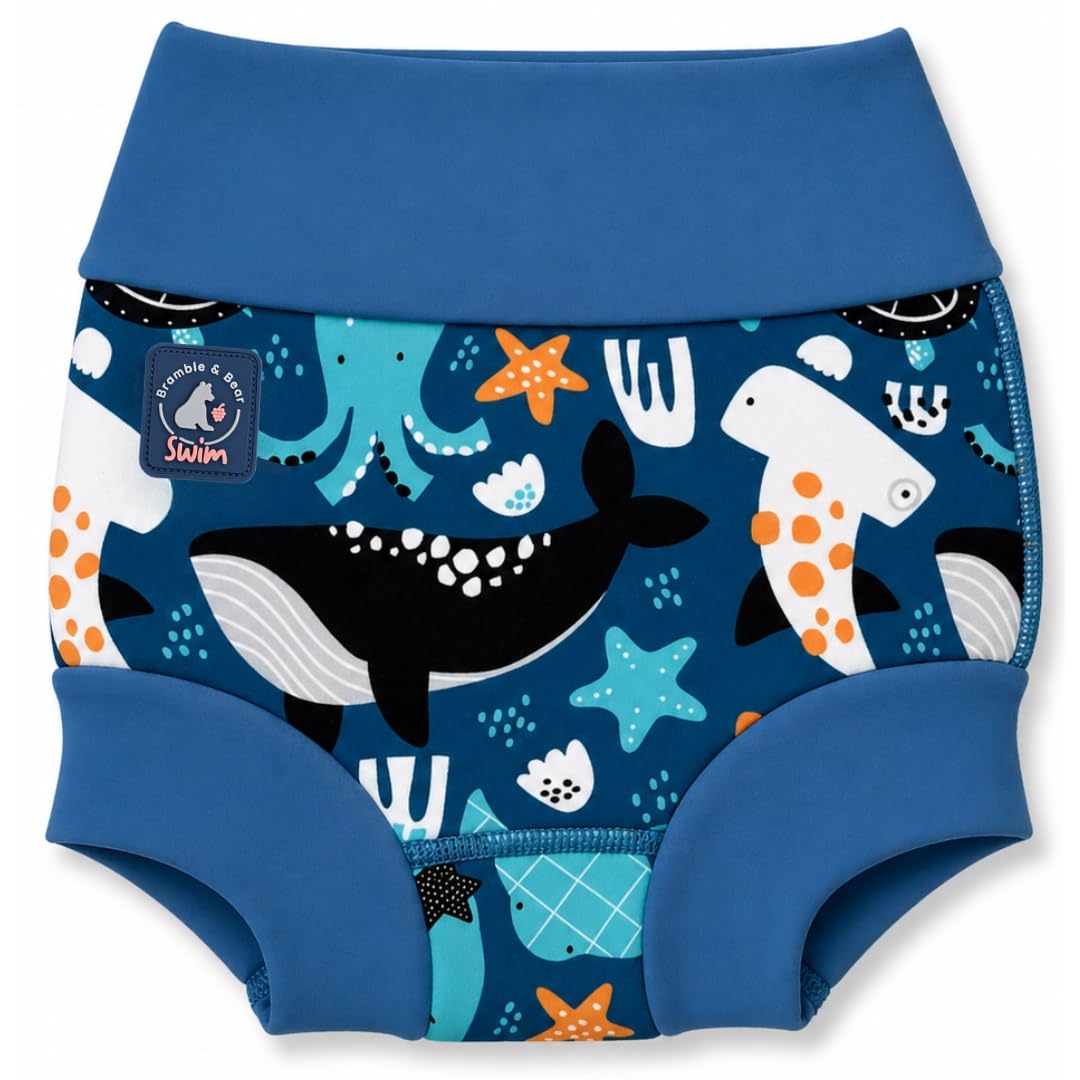 Bramble & Bear Reusable Baby Swim Nappy, Soft & Leakproof, 3-6 Months