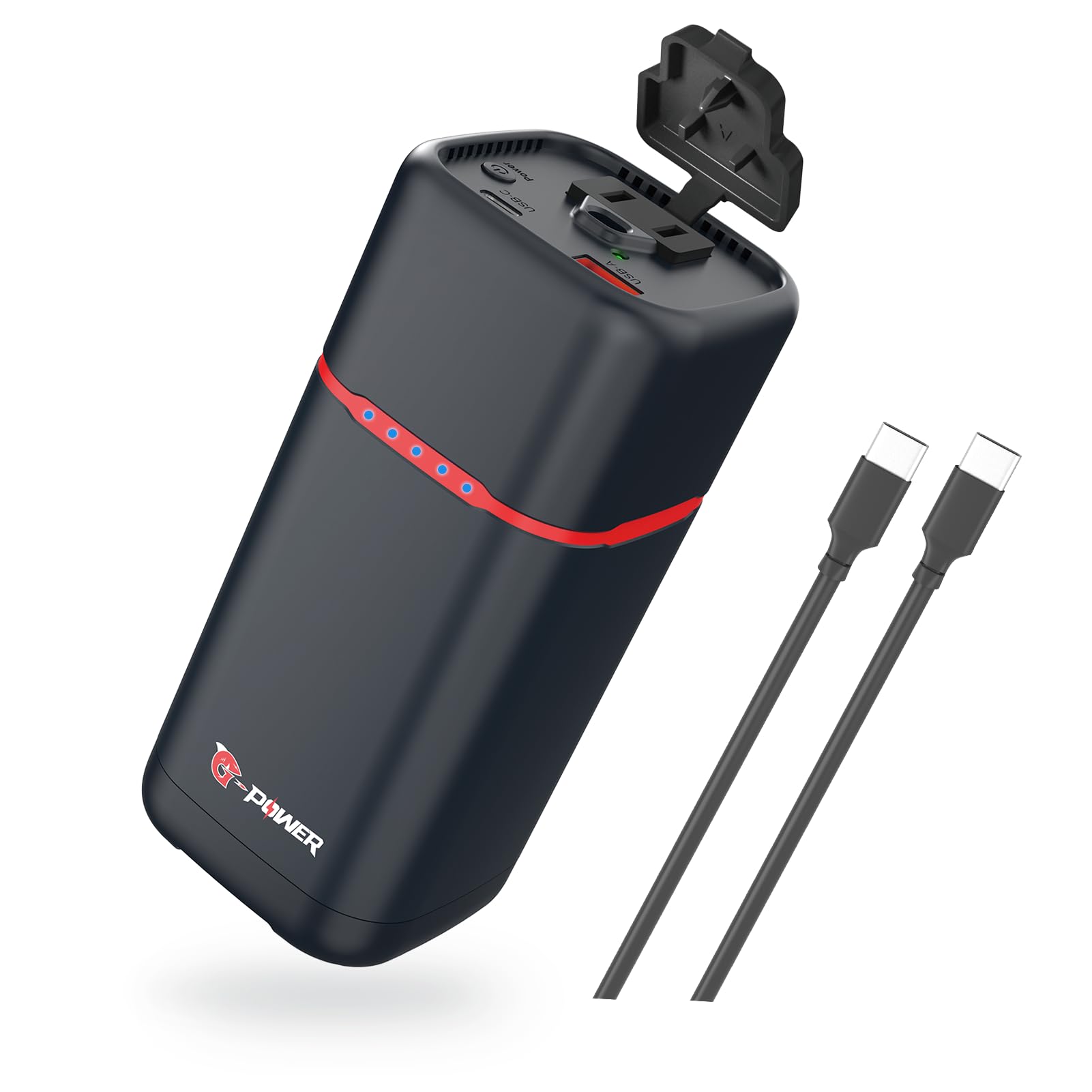 20000mAh/74Wh Power Bank with AC Outlet for Laptop,80W(Peak 100W) Laptop Charger,Smartphone Power Bank, 30W Type-C/USB-A Ports,Fast Charging Lightweight Portable Power Station for Home/Travel