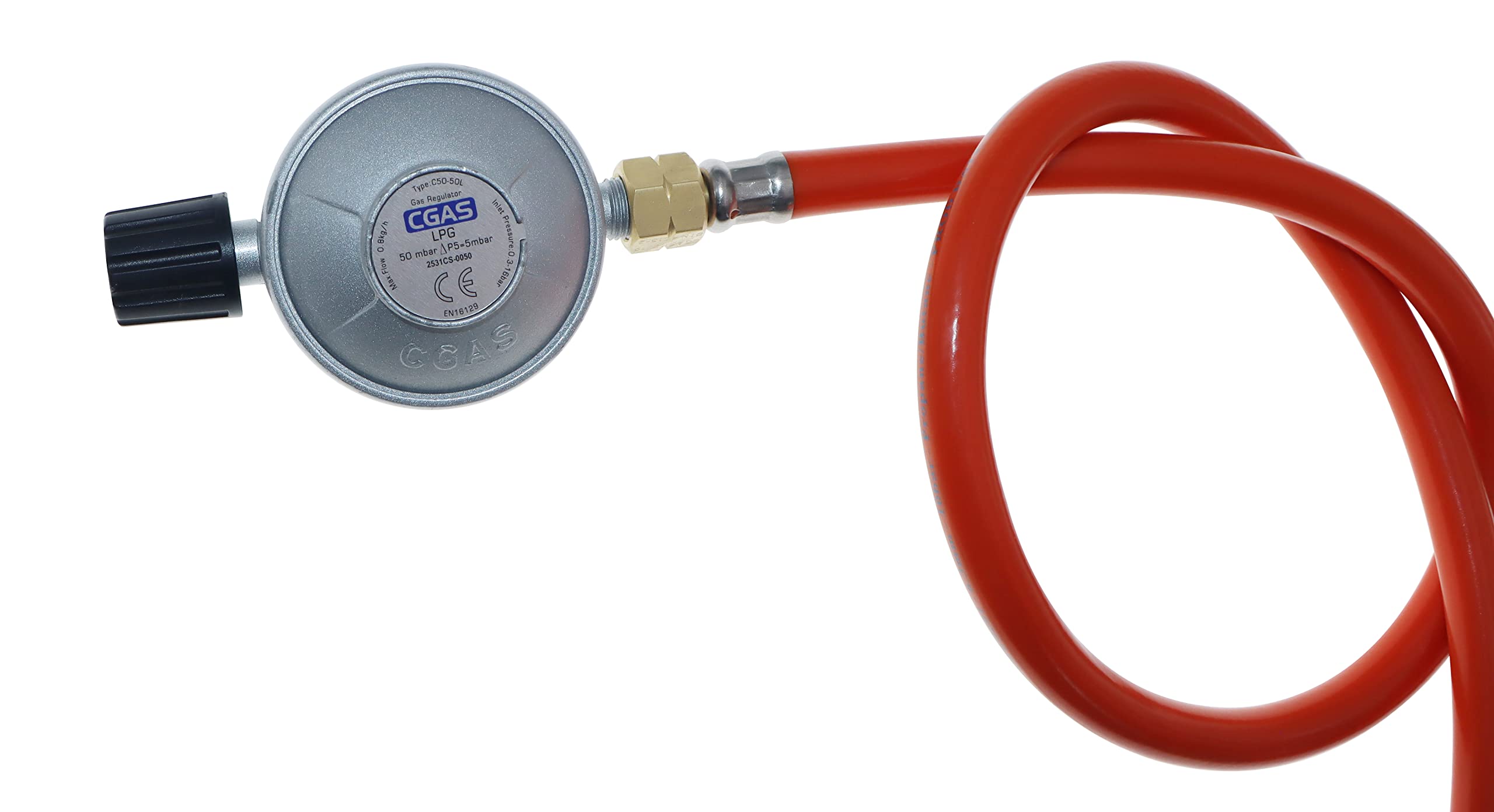 Meter Star Bouteille de gaz propane 1 lb et petit bidon de butane avec ensemble régulateur réglable, tuyau de 80 cm de long, filetage à gauche G1/4" et filetage universel 1/2" Flare Swivel pour
