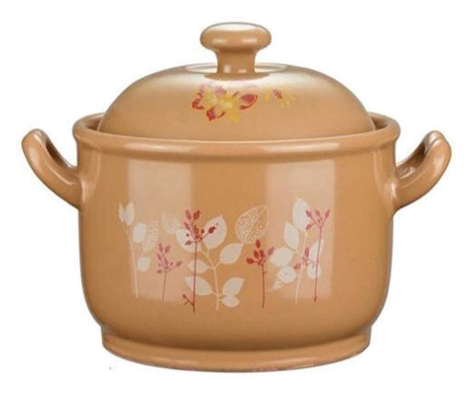 Pentola di Terracotta per la Cottura Classica Casseruola Tonda con Coperchio in ghisa Smaltata Casseruola Tonda in Ceramica Alta Temperatura (5,5 l)