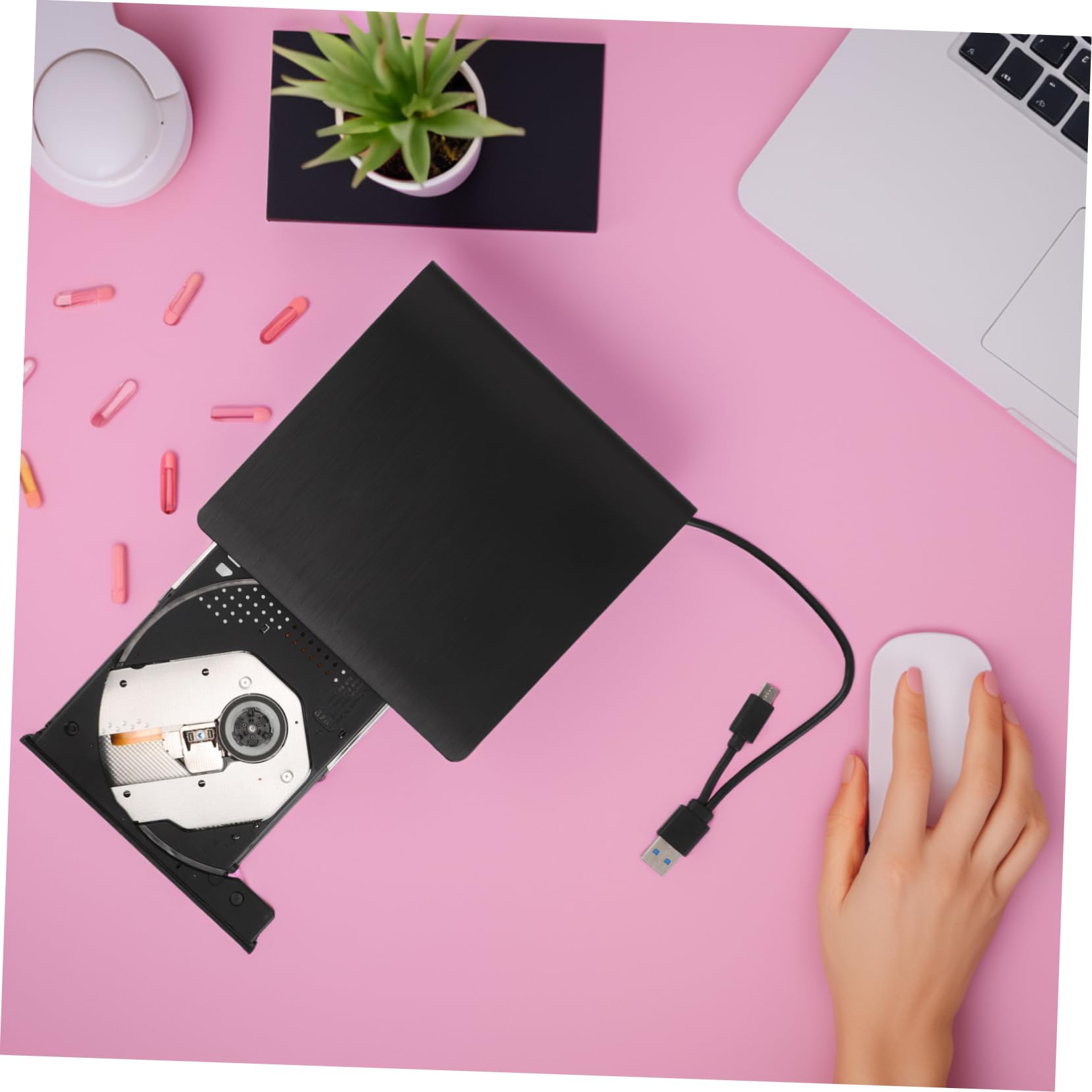 Uonlytech Unità Dvd Esterna Portatile USB Type-c per Computer e Tablet