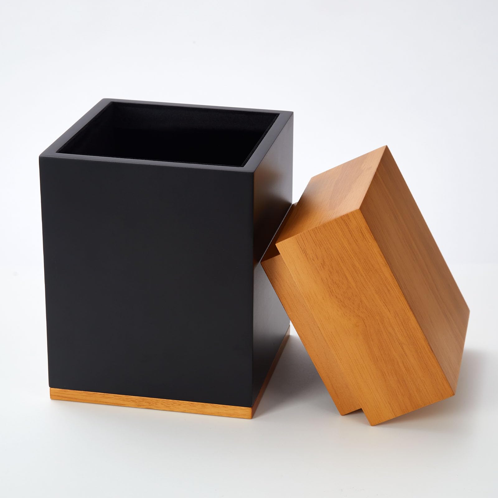 Photo 1 of LINES ARTE Urns for Ashes Adult Male or Female, 10x6x6Inch Solid Wooden Funeral Memorial Urns Box for Human Ashes Men/Dad/Mom/Female with Velvet Bag