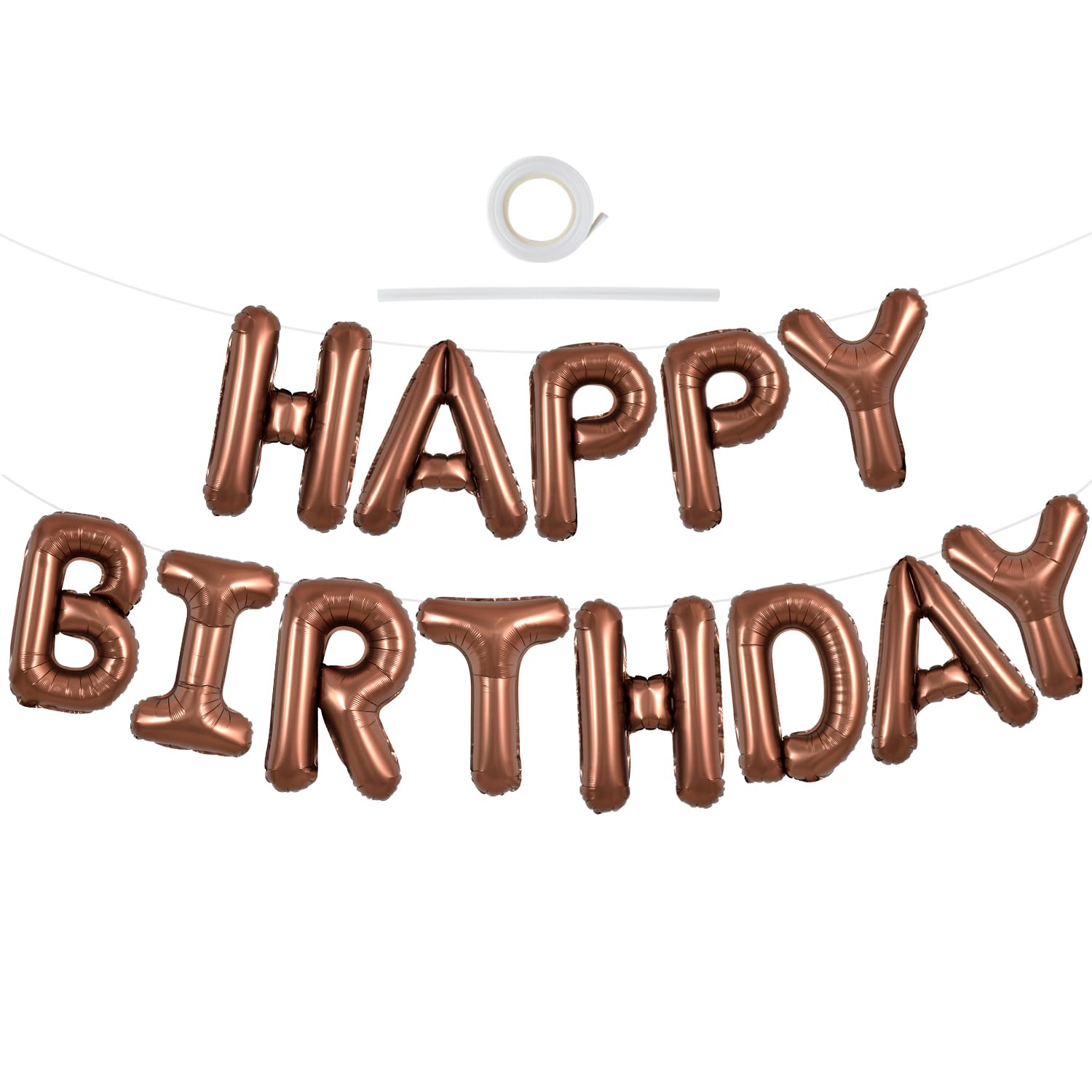 Photo 1 of TONIFUL 16 Inch Chocolate Happy Birthday Balloons Banner Decorations