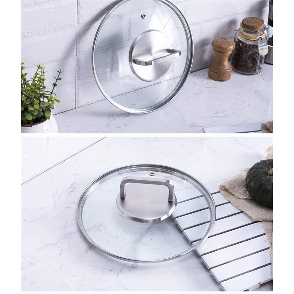 Coperchio pentola per zuppa Domestica, Coperchio in Vetro Trasparente, Coperchio per Padella, Padella, Padella, Wok, Ricambio per Cucina (Bianco 24 cm)