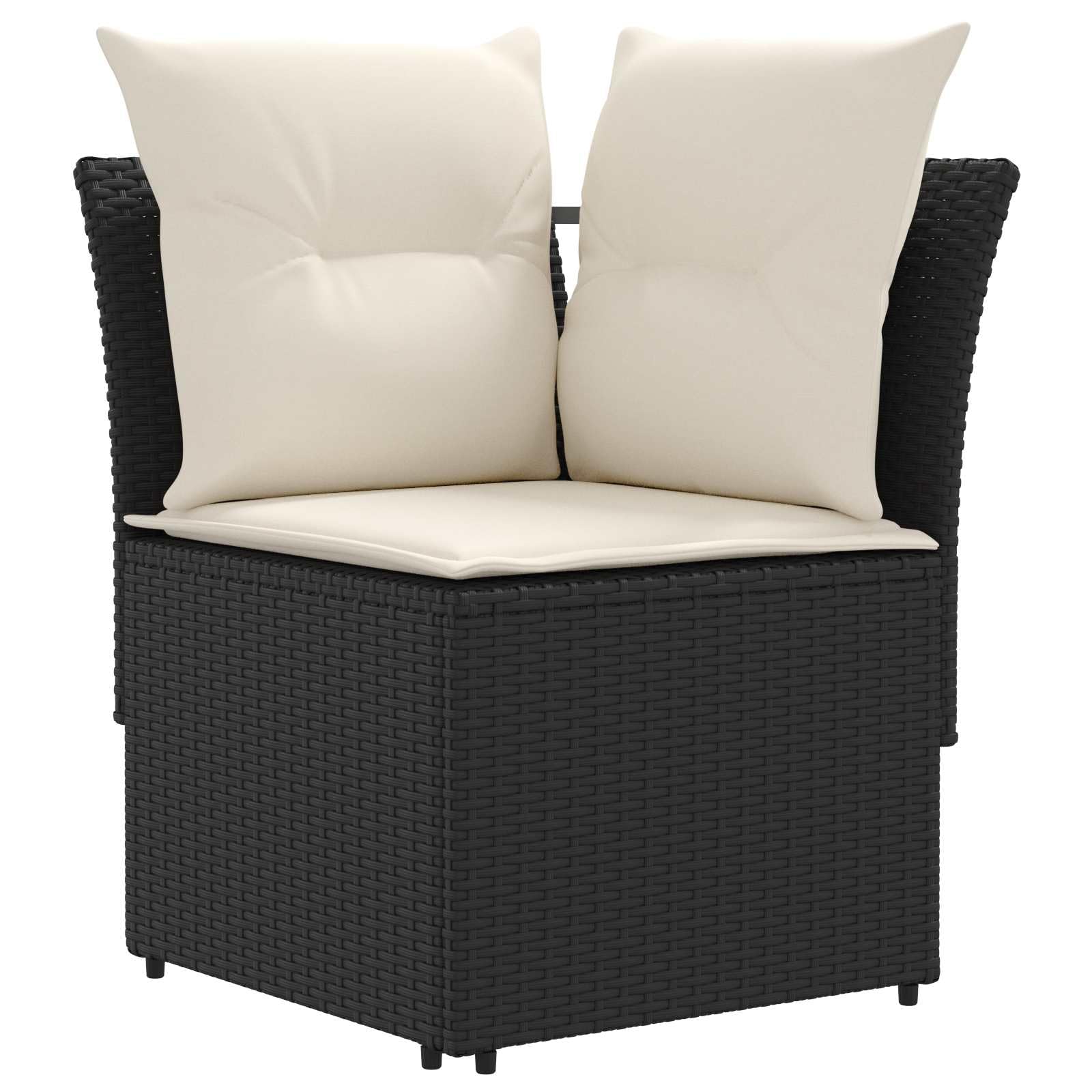 Juegos de Muebles 4 uds. Negro y Crema Ratán sintético,54.2kg-3422175