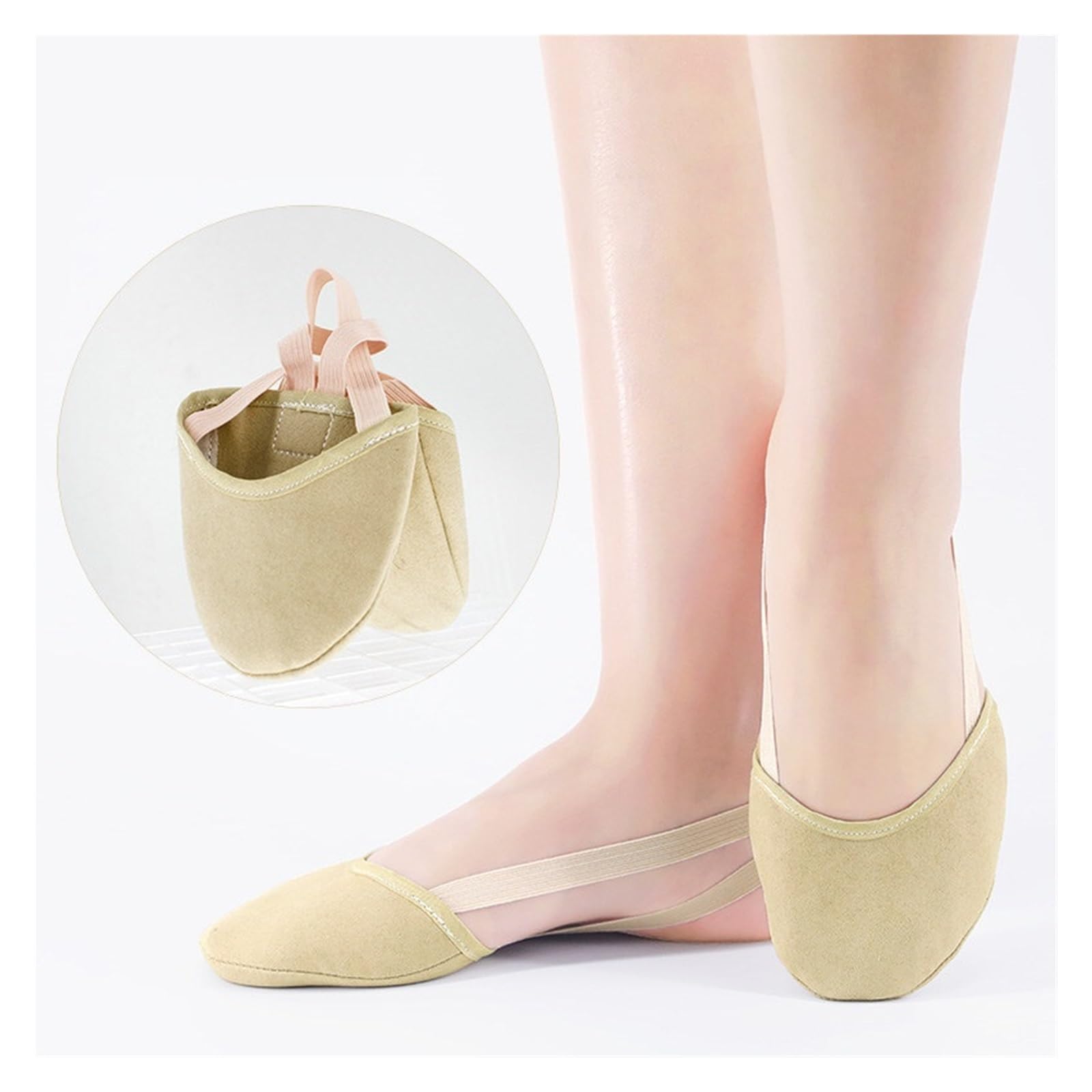 Zapatillas Gimnasia Rítmica Microfibra Suela Protectora Competición Profesional