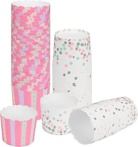 Paquete de 60 tazas de papel para hornear, grandes a prueba de grasa, para magdalenas, magdalenas, envoltorios desechables para cumpleaños, baby