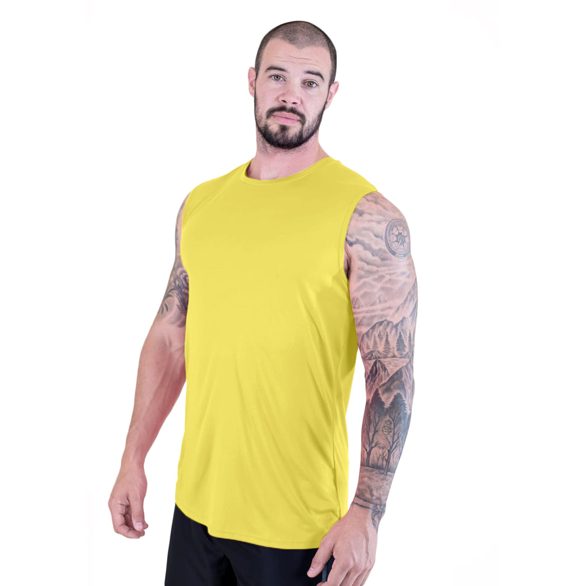 Men's Biowash Cotton Regular Fit Sleeveless Tank T-Shirt-image-38
