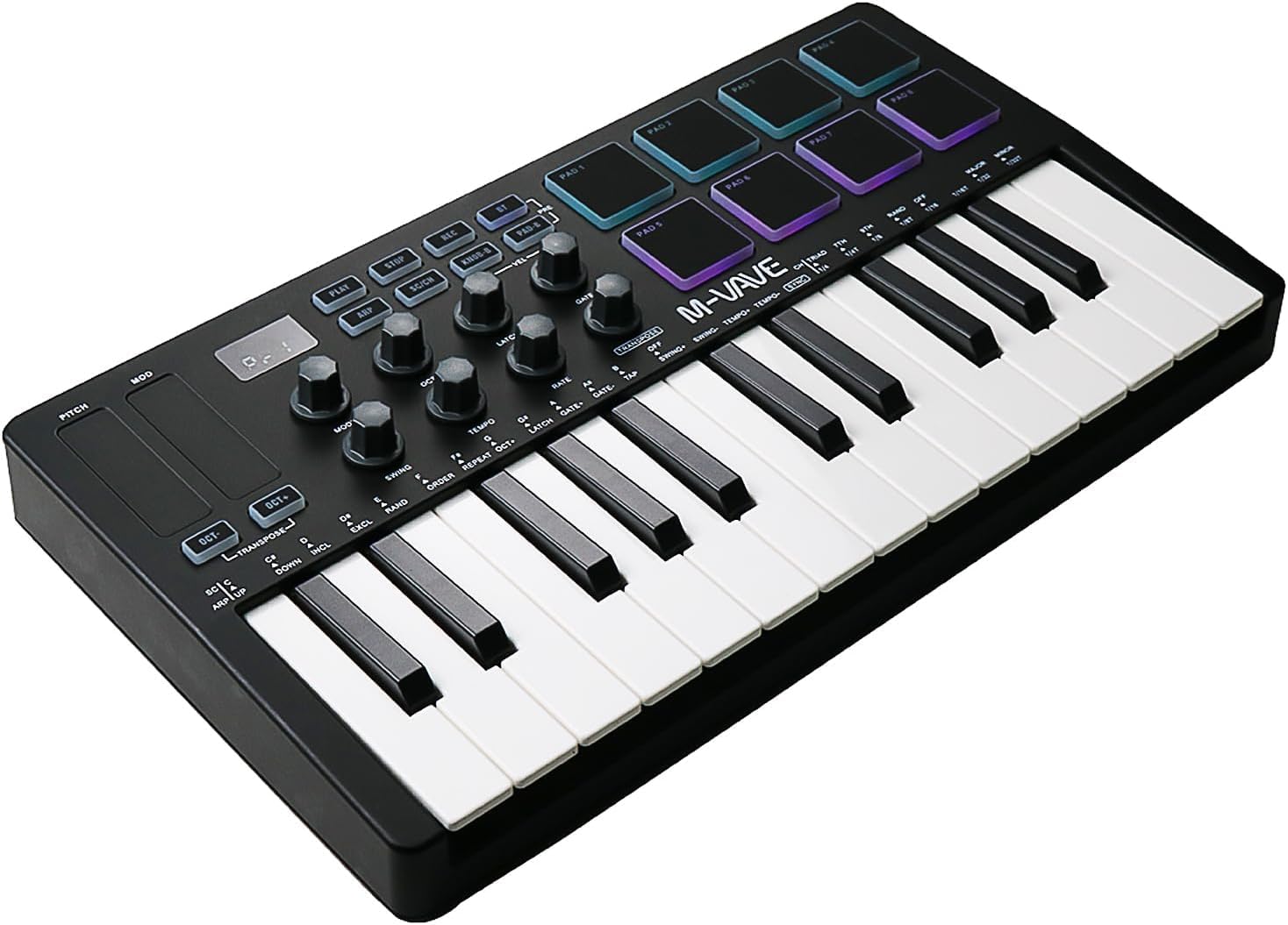 M-VAVE VEDO Teclado MIDI SMK-25 Profissional 25 Teclas com Pads
