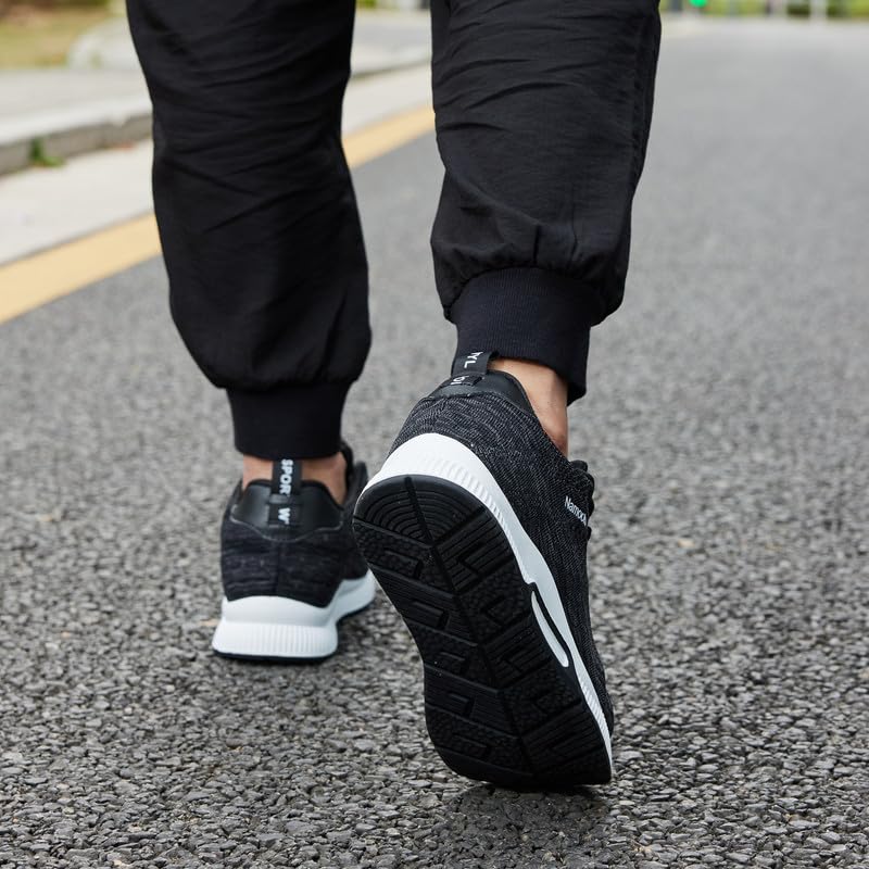 Image of Men's Invisible Height Increasing Elevator Shoes Lightweight Sport Shoes Height-Boosting Non-Slip Sneakers 2.4'' Taller