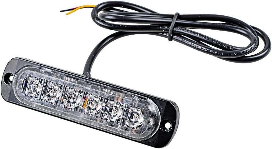 A single 6-LED strobe light with its attached wiring, showing the black, red, and yellow wires.