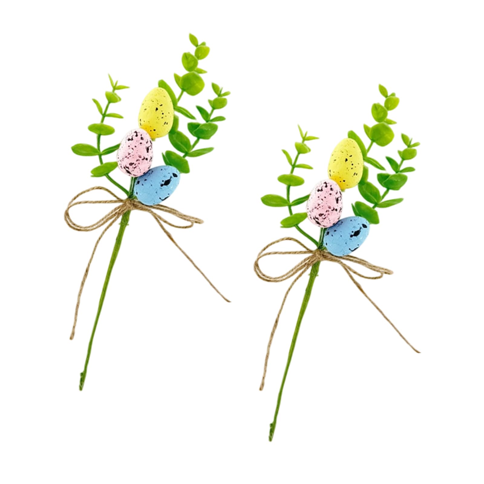 Piceioep Decoration Colorful Painting Eggs Tree Branch Simulation Bouquets Festival Wedding Home Party Ornament Easter Basket Decoration Picks