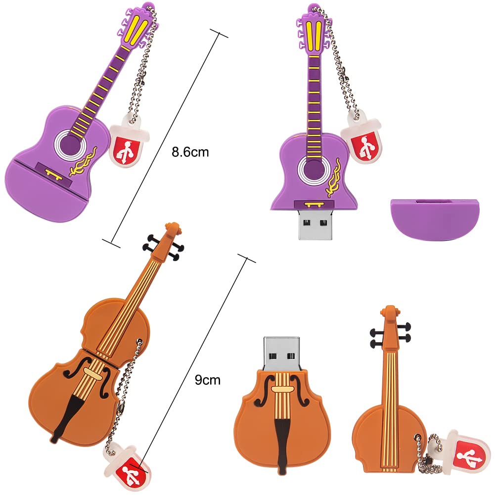 leizhan 5 Pezzi 32GB USB Pen Drive Penna Usb Porta Chiavette Usb Chiave Usb Carino USB Strumento Musicale Regali per Bambino Amico (5 * 32GB,Strumento Musicale)