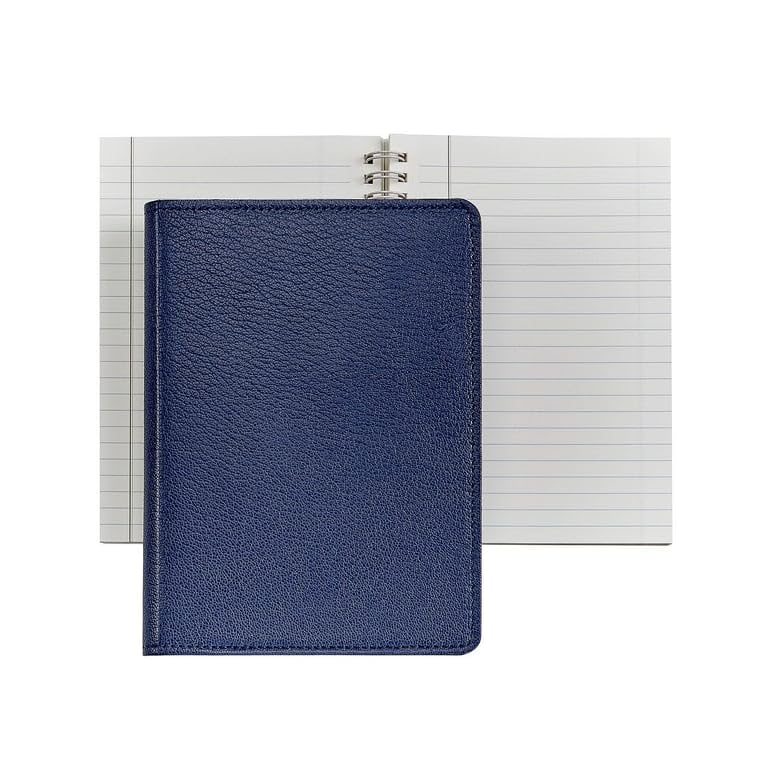 Wire-O-Notebook 7in Indigo-Blue Fine Leather by Graphic Image - 5x7