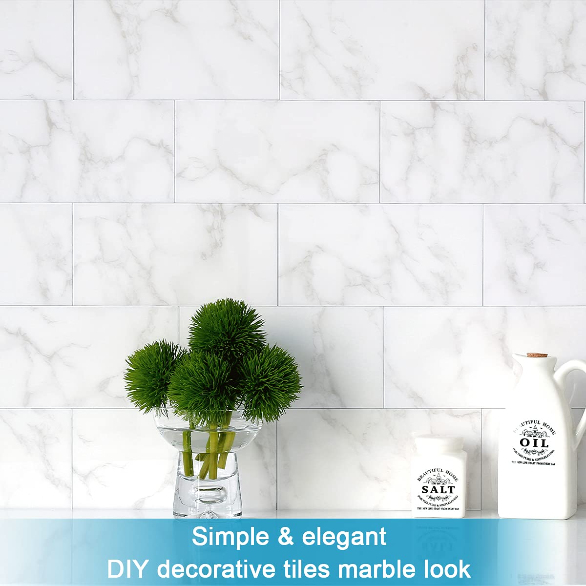 BeNice Peel and Stick Backsplash Large Bathroom Subway Tiles,Peel and