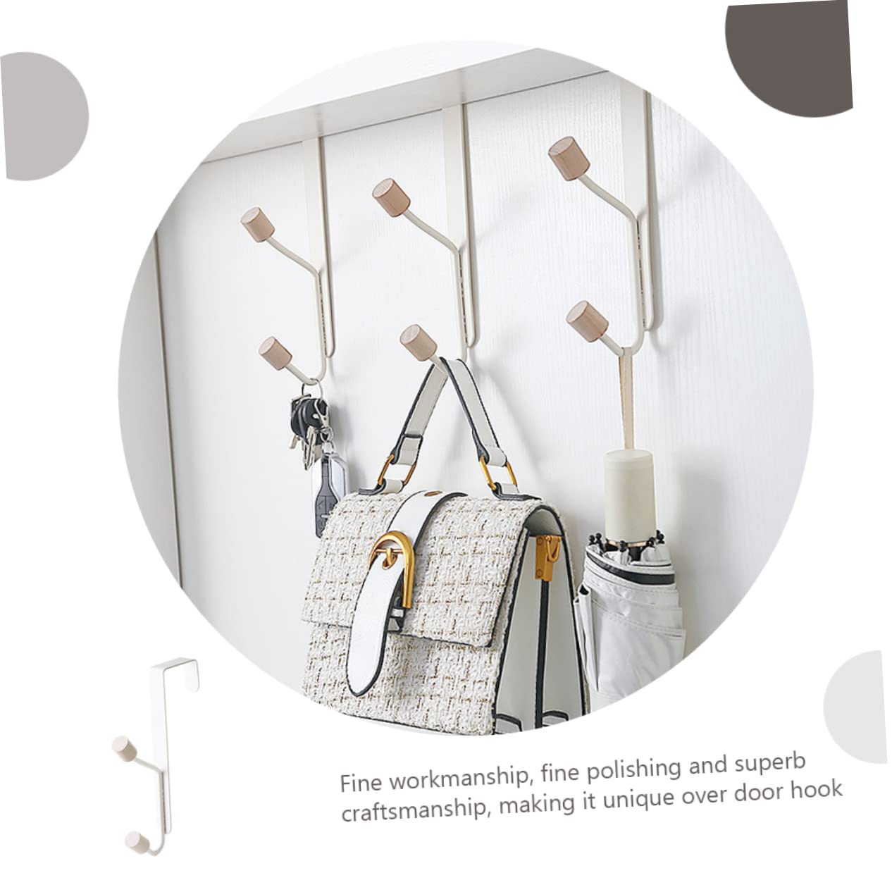 KICHOUSE 2pcs Shelf Door Hooks for Hanging Over The Door Hooks Cabinet Door Hanger Over Cabinet Door Hook Door Organizer Hanger Clothes Hanger Over Door Clothes Hooks Scarf Rack White Iron