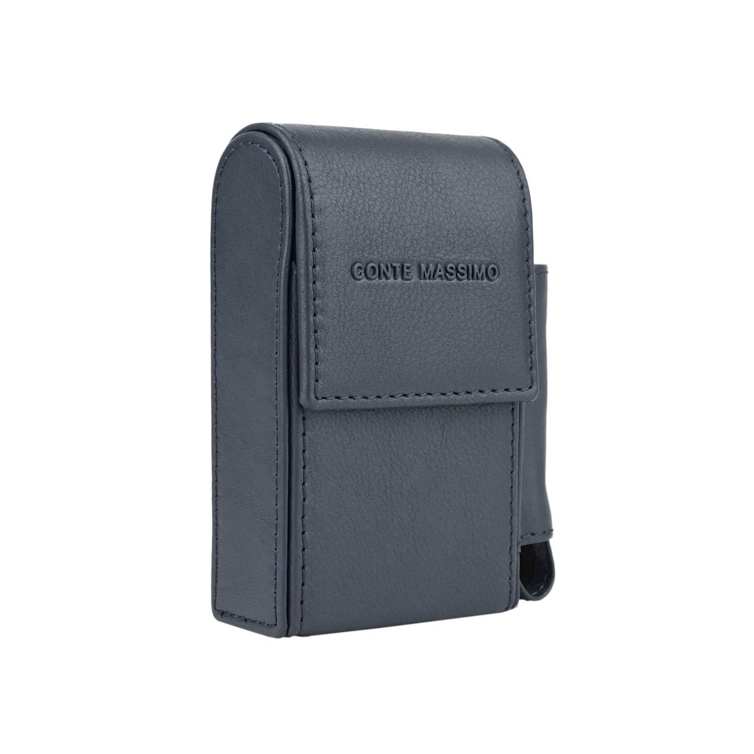 Étui à Cigarettes Cuir Véritable avec Porte-Briquet - Pochette Protection Paquet Homme Femme