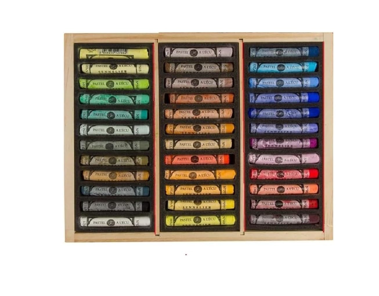 Sennelier soft pastel half stick 36 color set.Scatola di legno,HOITEN KIST,Sennelier france