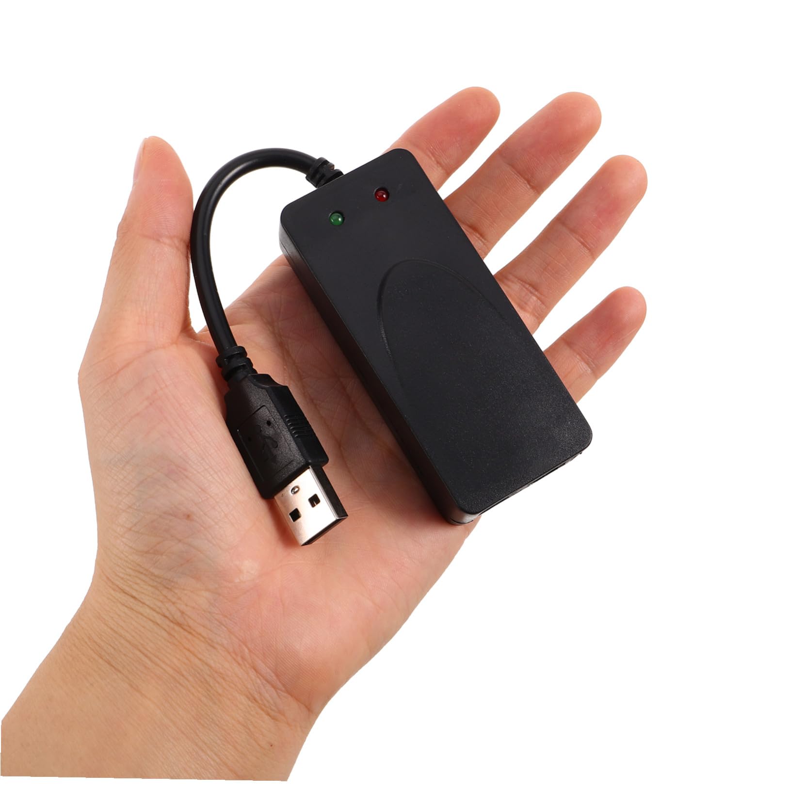 SHINEOFI Módem Fax USB 56k Negro Doble Puerto USB, Material Abs, Plug and Play para Oficina en Casa y Entornos Empresariales