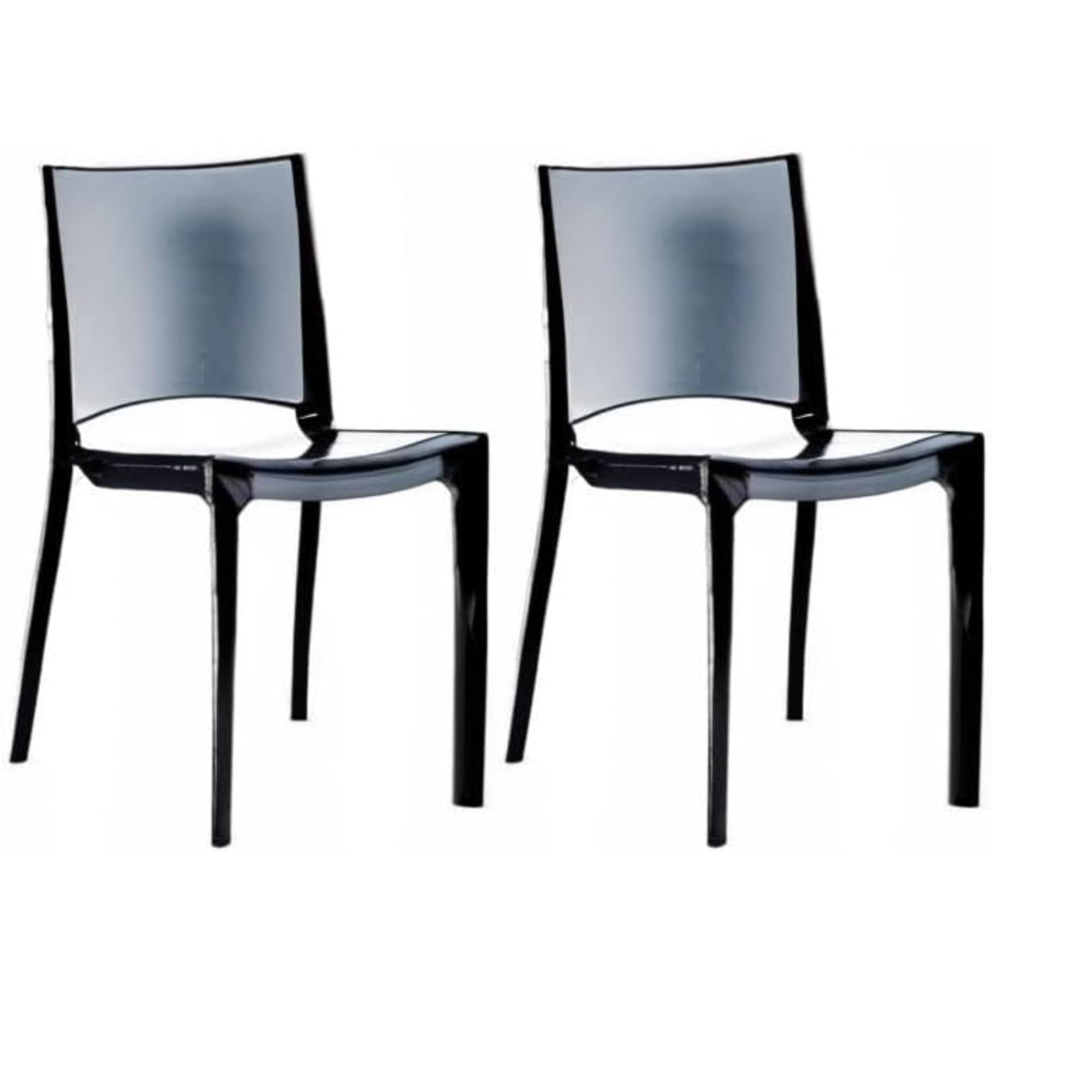 GRAND SOLEIL Grandsoleil Upon B-Side Transparente Chaise empilable, en Polycarbonate, Gris fumé foncé, 50 x 48 x 81.5 cm