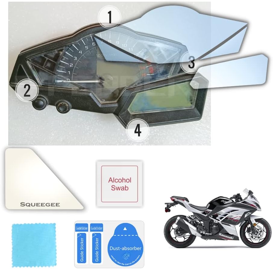 D'FENDER Compatible for Kawasaki Ninja 300 Motorcycle Speedometer Screen Display Console Protector Guard 7H-Pack of 1