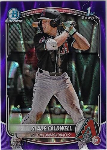 Slade Caldwelll Serial Numbered #118/250 Purple RayWave Refractor 1st Bowman Card Bowman Chrome Prospects Collectible Baseball Card - 2025 Bowman Chrome Baseball Card #BCP-21 (Diamondbacks)