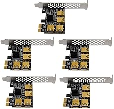 TORR 5 Pieces PCI-Express 1 a 4 Vertical Card PCI-E 1X a PCIe USB 3.0 Adapter Port Multiplier Miner Card for BTC Mining