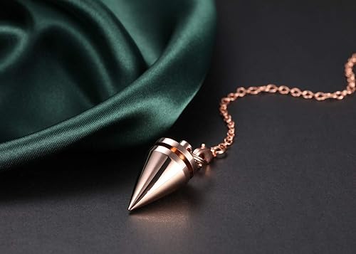 Miniatura 4 de PESOENTH Juego de 4 péndulos de metal para radiestesia, péndulos de cobre, adivinación Scrying para reiki, sanación, meditación, brujería, Wicca