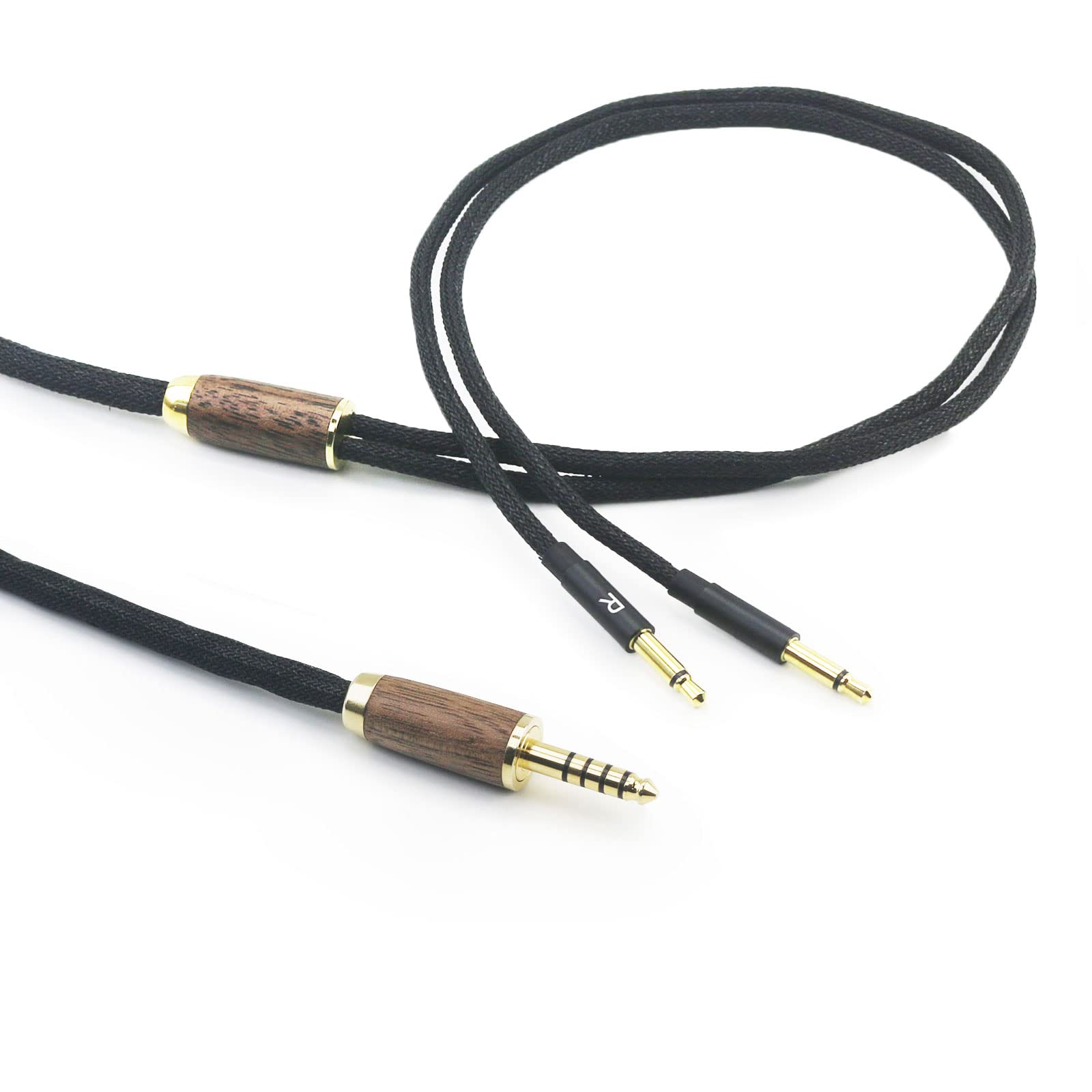 4.4mm Balanced Male 6N OCC Copper Silver Plated Cord 4.4mm Balanced Cable Compatible with Meze 99 Classics, for Meze 99 Neo Headphones Walnut Wood Shell