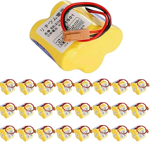 KANGLEUS BR-23AGCT4A - Batería de repuesto de 6 V de 4400 mAh para FANUC A98L-0031-0025 CNC con enchufe marrón, no recargable