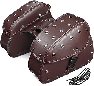Viviance Coppia Marrone Nero Universale Pu Pelle Moto Strumento Borsa Borse Laterali - Nero