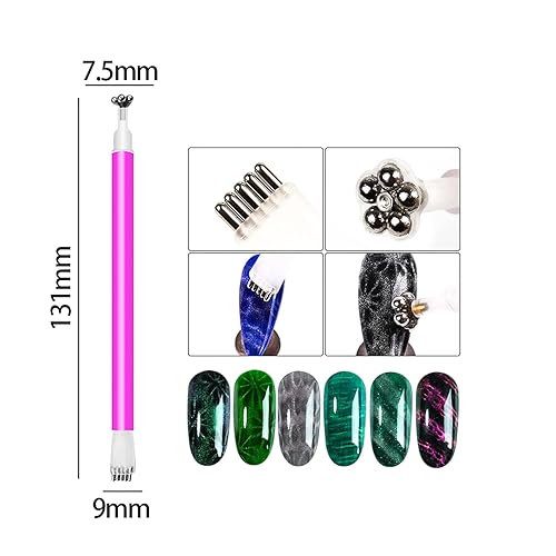 Miniatura 3 de Juego de herramientas magnéticas de uñas de 16 piezas, placa magnética, bolígrafo magnético, imán de doble extremo, varita magnética para ojos de