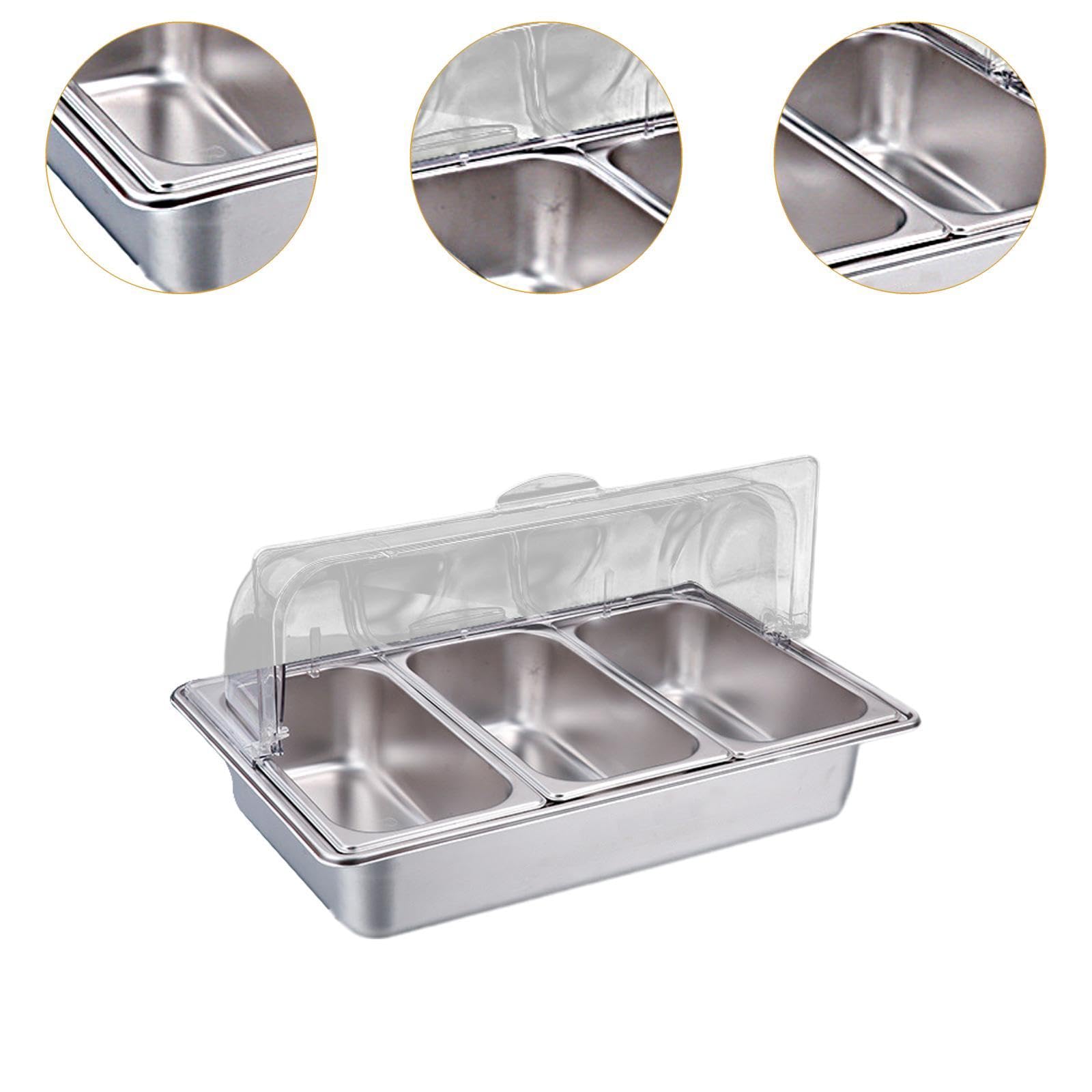 Juego de Calentadores de Comida para Buffet, Juego de Calentadores de Comida para Buffet, Bandeja de Comida, Comedor, Servidor de Buffet, Cat, 3 Ranuras