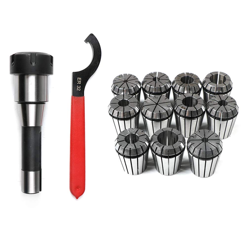 R8 With 11PC ER32 Collet Set ER32 Chuck & Spanner For Milling Machine