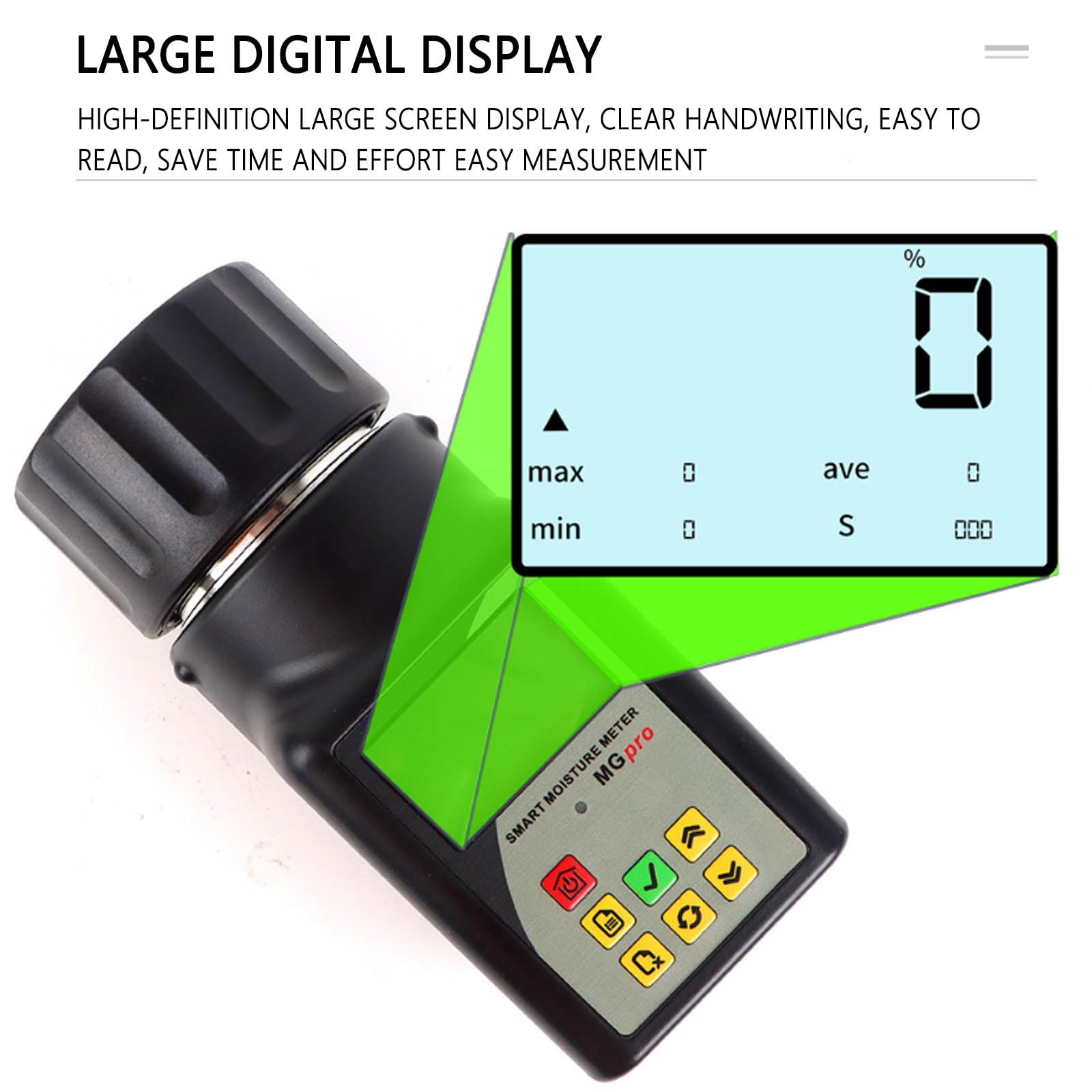 Medidor de Humedad de Grano Inteligente, Medidor de Humedad de Grano de Taza PortáTil con LCD Retroilluminato per 25 Grani 99 Memorizzazione Dati Compensazione Automatica della Temperatura