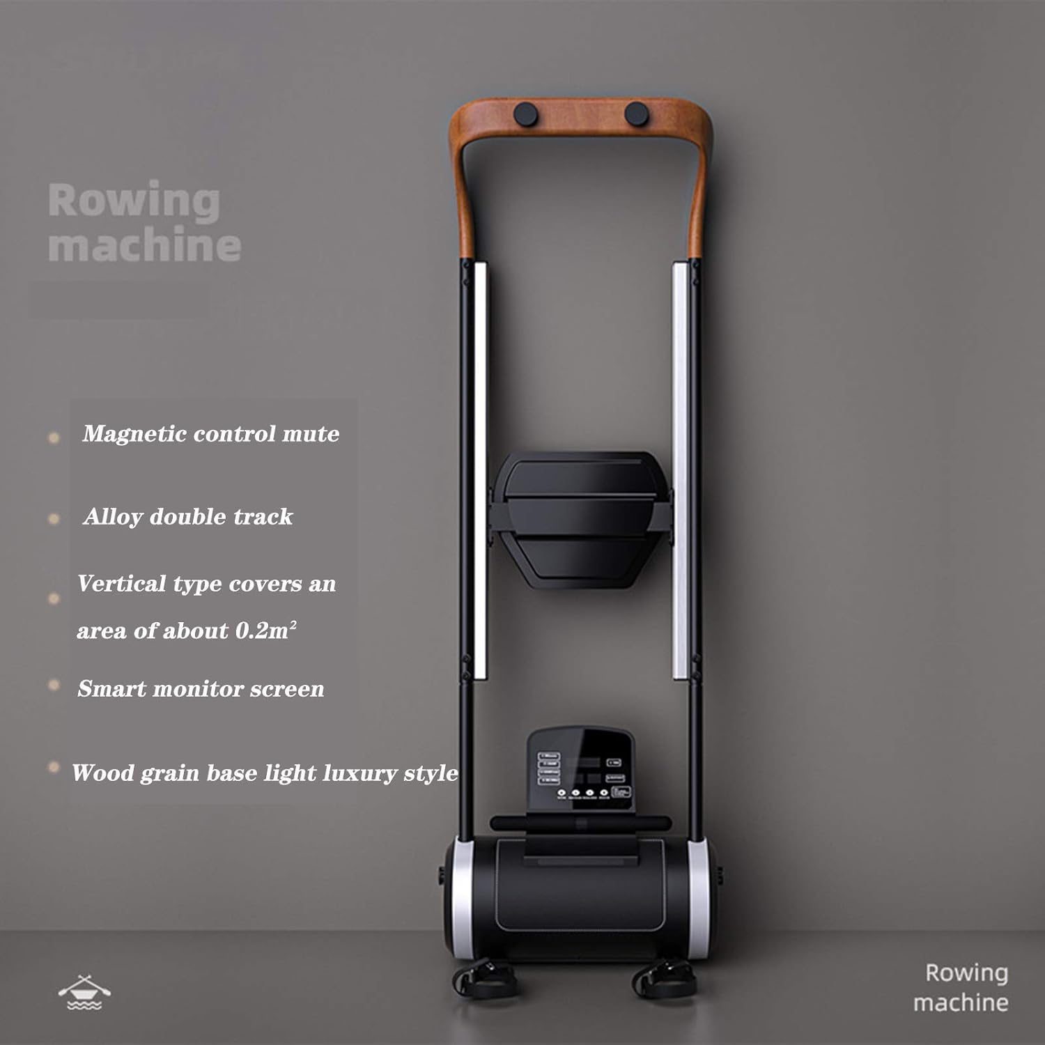 Rameur magnétique pliable avec résistance réglable pour entraînement musculaire et fitness à domicile